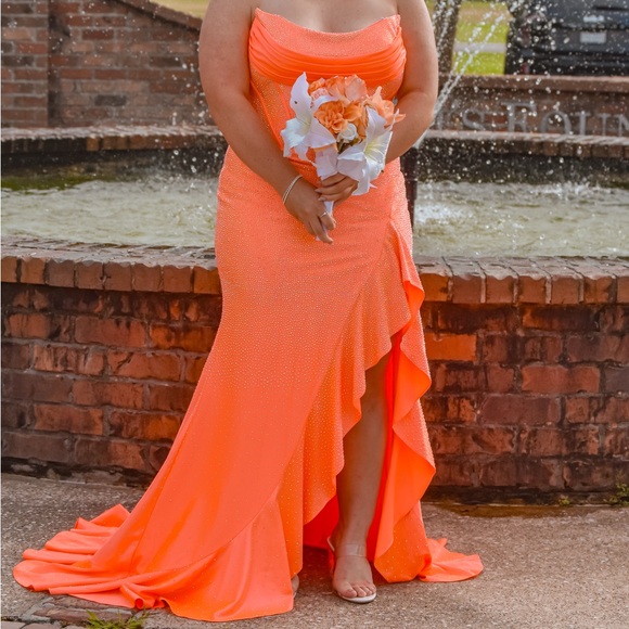 Sherri Hill Vibrant Orange Prom Dress